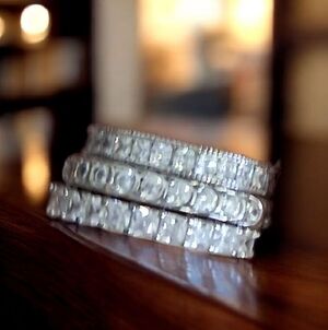 BELLA LUCE DIAMOND SIMULANT ETERNITY BANDS SIZE 7